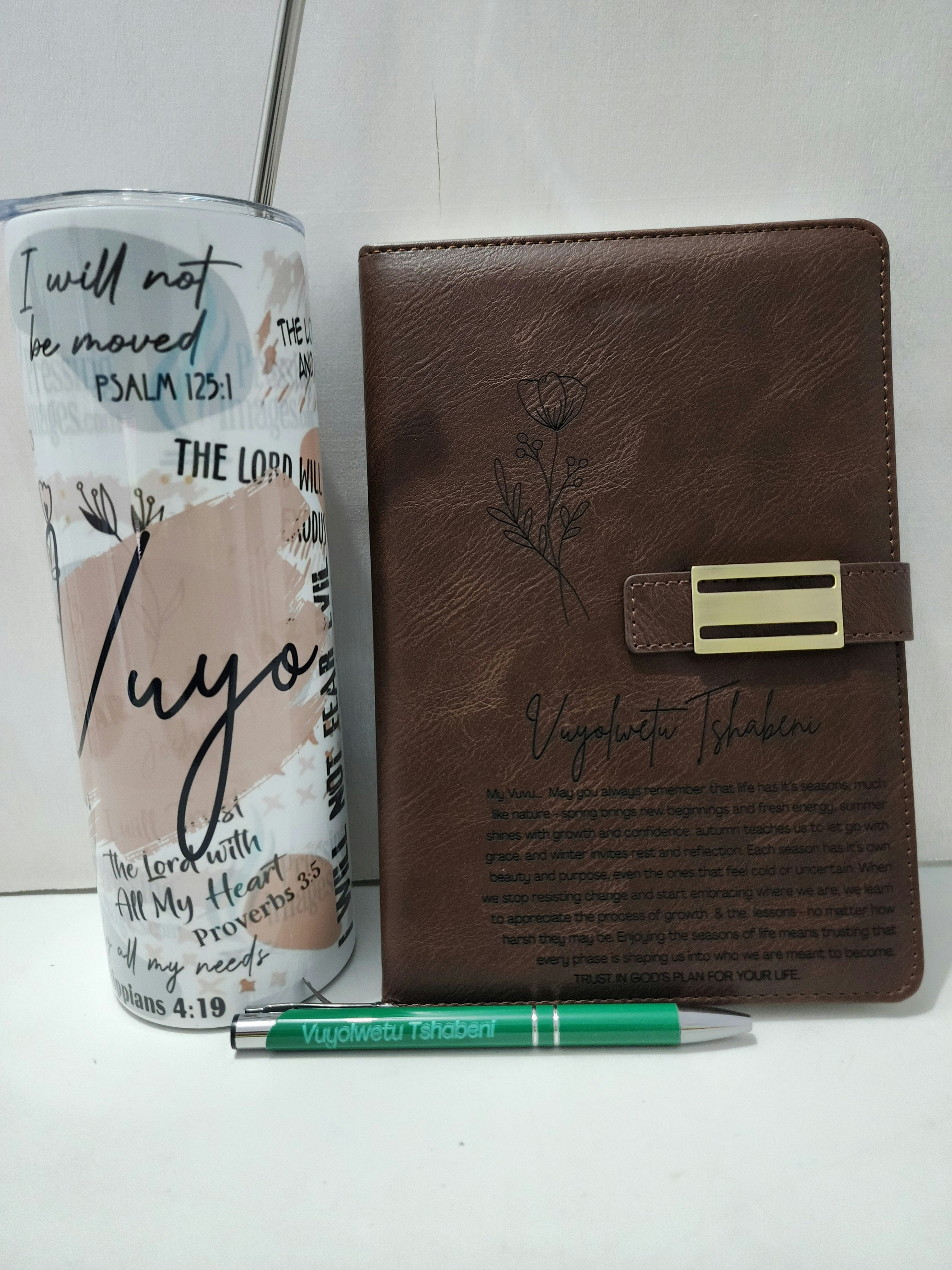 Notebook & Tumbler/Water Bottle Gift Set