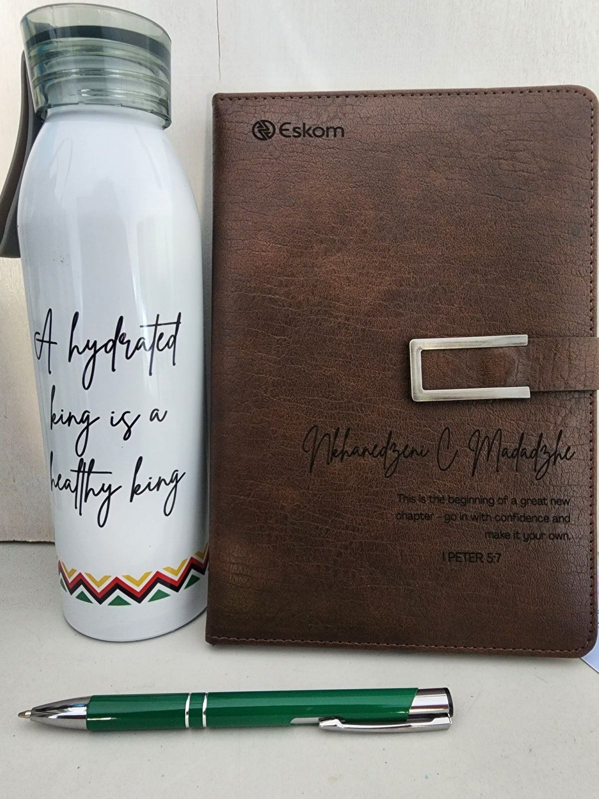 Personalized Notebook and Water Bottle Gift Set