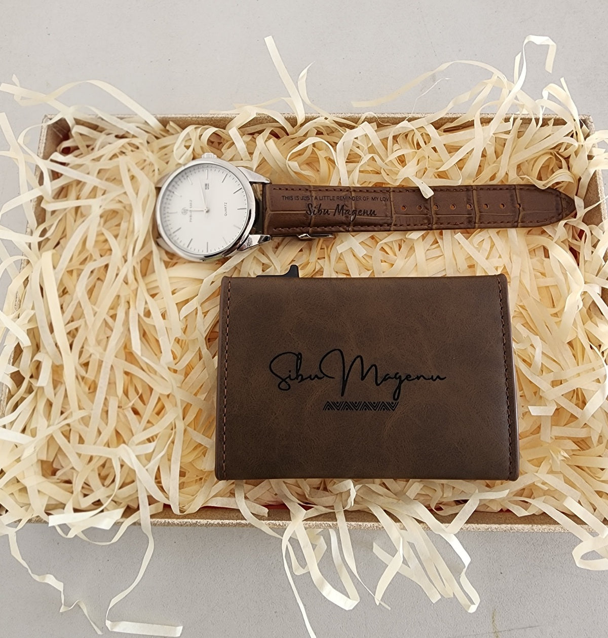 Personalized Card Holder and Watch Set